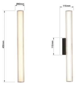 Illuminazione a LED per specchio da bagno LINEA, 8W, 230V, 3000/4000/6000K, IP44, 45 cm, nero