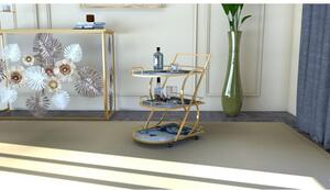 Carrello a tre ripiani in vetro e marmo design moderno - Arrediorg