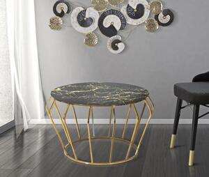Tavolino design elegante geometrico in ferro e vetro multicolor - Arrediorg