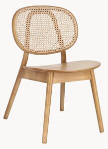 Sedia in legno di olmo e rattan Adolis
