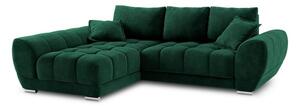 Divano letto angolare verde chiaro con rivestimento in velluto, angolo sinistro Nuage - Windsor & Co Sofas