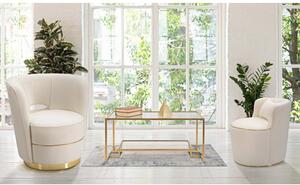 Poltrona in stile glamour crema e oro design elegante - Arrediorg