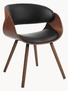 Sedia con braccioli in similpelle effetto legno Visby Evo