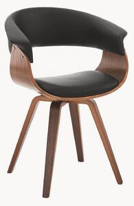 Sedia con braccioli in similpelle effetto legno Visby