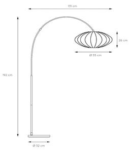 Lucide Lampada ad arco Corina, nera, E27, 192 cm