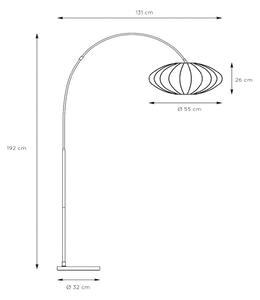 Lucide Lampada ad arco Corina, nera, E27, 192 cm, plastica