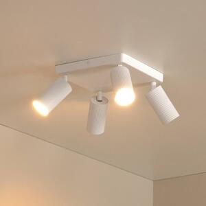 Lucide Faretto da soffitto Clubs, bianco, a 4 luci, GU10, alluminio