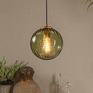 Lucide Lampada a sospensione Monsaraz, verde, Ø 25 cm, vetro, a 1 luce