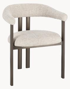 Set di 2 sedie con braccioli imbottite con gambe in metallo Giuditta