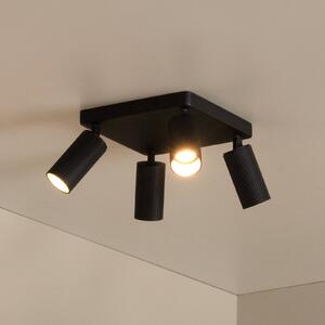 Lucide Faretto da soffitto Clubs, nero, a 4 luci, GU10, alluminio