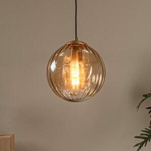 Lucide Lampada a sospensione Monsaraz, Ø 25 cm, ambra. Vetro, a 1 luce