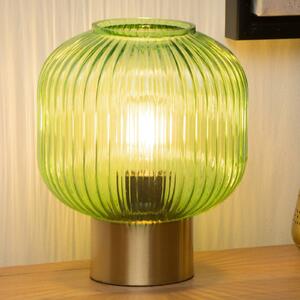 Lucide Lampada da tavolo in vetro Maloto, verde/oro, Ø 20 cm, E27