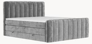 Letto boxspring in ciniglia fatto a mano con contenitore Novara, H3