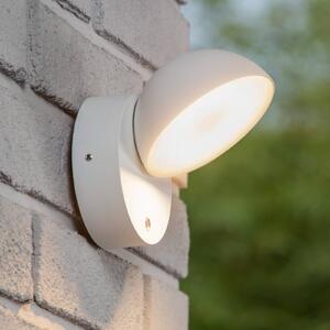 Lucide Applique a LED Finn, bianco, metallo, IP54, sensore giorno/notte