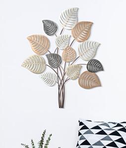 Pannello decorativo 3D in metallo dal design che richiama le foglie e la natura - Arrediorg