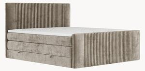 Letto boxspring in ciniglia fatto a mano con contenitore Bergamo, H3