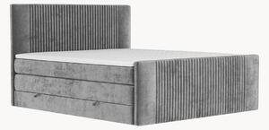 Letto boxspring in ciniglia fatto a mano con contenitore Bergamo, H3