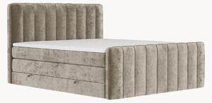 Letto boxspring in ciniglia fatto a mano con contenitore Novara, H3