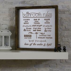 Cartello 34x34 cm Bathroom Rules - Evila Originals