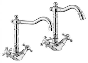 LIBERTY OIOLI - Set coppia miscelatori bagno lavabo e bidet Cromo