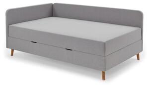 Letto singolo imbottito grigio chiaro con contenitore 90x200 cm Cabana - Meise Möbel