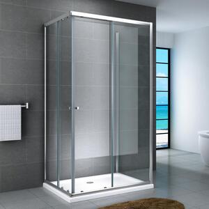 SMART - Box doccia trasparente 3 lati apertura angolare cristallo 6 mm cm 70x80x70