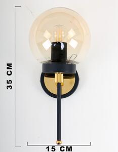 Lampada da parete in oro-nero ø 15 cm Tokyo - Squid Lighting