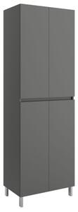 Mobile colonna armadio legno 4 ante 600x370x1820h mm Infinity Grigio Opaco