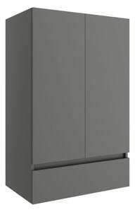 Mobile colonna sospeso legno 2 ante 1 cassetto 600x240x940h mm Infinity Grigio Opaco