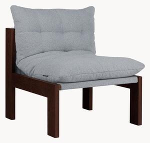 Poltrona lounge in bouclé e legno di faggio Huno