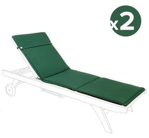 Set 2 cuscini per lettino prendisole giardino POLY180 Verde scuro