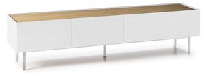 Tavolo TV in rovere decorato in bianco e naturale 180x45 cm Arista - Teulat