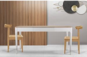 Tavolo da pranzo rettangolare in legno bianco dalle linee semplici - Arrediorg