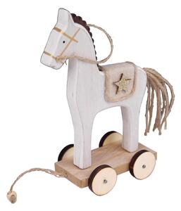 Statuetta natalizia di un cavallo su ruote - Ego Dekor