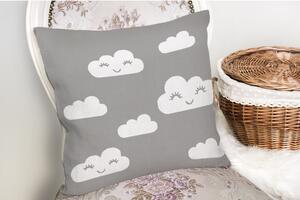 Federa in misto cotone Sfondo grigio Nuvola, 45 x 45 cm - Minimalist Cushion Covers