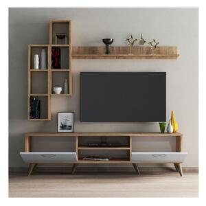 Set TV in pino bianco/naturale 180x48 cm Veronica - Kalune Design