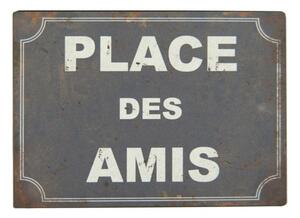 Insegna in metallo 21x15 cm Place des Amis - Antic Line