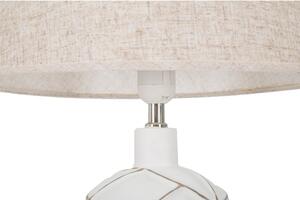 Lampada da tavolo con paralume in tessuto bianco e crema (altezza 60 cm) Lines - Mauro Ferretti