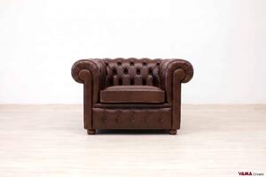 Poltrona Chesterfield Capitonné Marrone