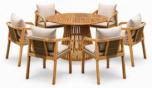 Garden Point mobili da giardino in legno di acacia Osaka per 6 persone