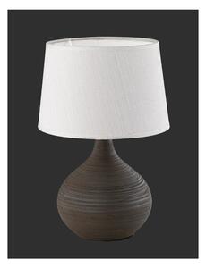 Lampada da tavolo marrone scuro in ceramica e tessuto, altezza 29 cm Martin - Trio