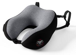 Cuscino da viaggio per il collo, per l'aereo, memory foam, grigio-nero: Diablo TRAVEL PILLOW