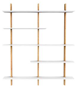 Scaffale modulare in rovere decorato in bianco e naturale 162x190 cm Bridge - Tenzo