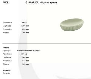 Portasapone da appoggio in ceramica serie Marika bianco