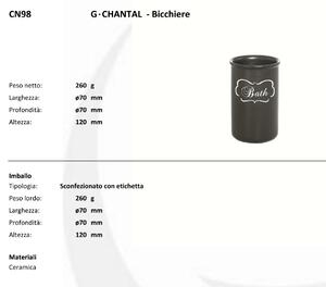 Portaspazzolini da appoggio in ceramica serie Chantal nero