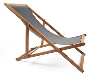 Sdraio da giardino pieghevole grigia in legno di acacia Deck - Bonami Essentials