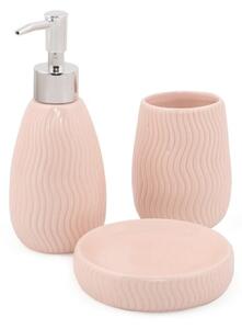 Set di accessori da bagno in ceramica rosa Merlin - Mioli Decor