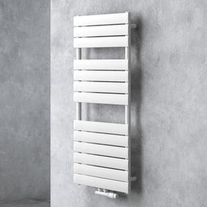 Doporro Scaldasalviette 120x50cm, Radiatore Piatto Termoarredo da Bagno Riscaldamento da Acqua Calda Portasciugamani in Acciaio, Bianco
