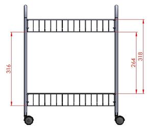 Scaffale mobile a due livelli Greg, lunghezza 41 cm - Metaltex