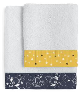 Set di asciugamani e teli da bagno in cotone bianco 2 pezzi 70x140 cm Starspace - Mr. Fox